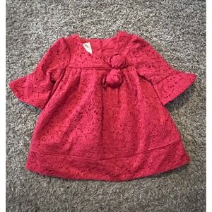 Laura Ashley London Baby‎ Girl Red Lace Holiday Party Dress Size 12 Months
